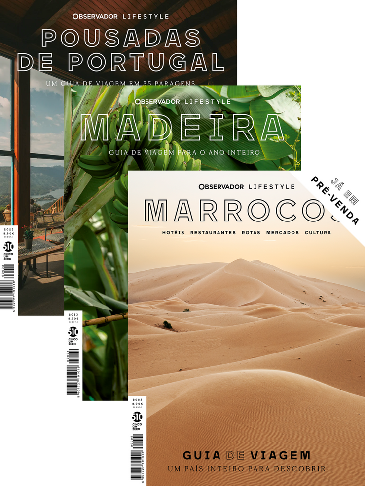 Pack de 3 guias de viagem Observador Lifestyle: Pousadas de Portugal, Madeira e Marrocos